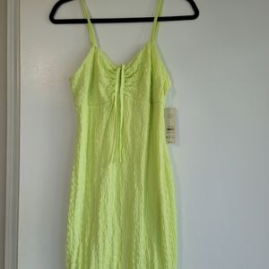 No Boundaries Neon Green Textured Dress